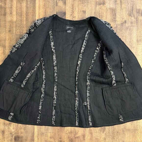 Club Monaco Lilias Boucle Wool Blend Blazer Sweater Gray Black Women’s Size 10 - Picture 8 of 9